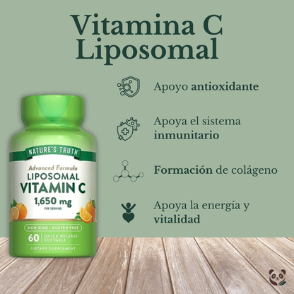 Vitamina C Liposomal 1650 mg | Soporte Inmunológico y Antioxidante Nature's Truth
