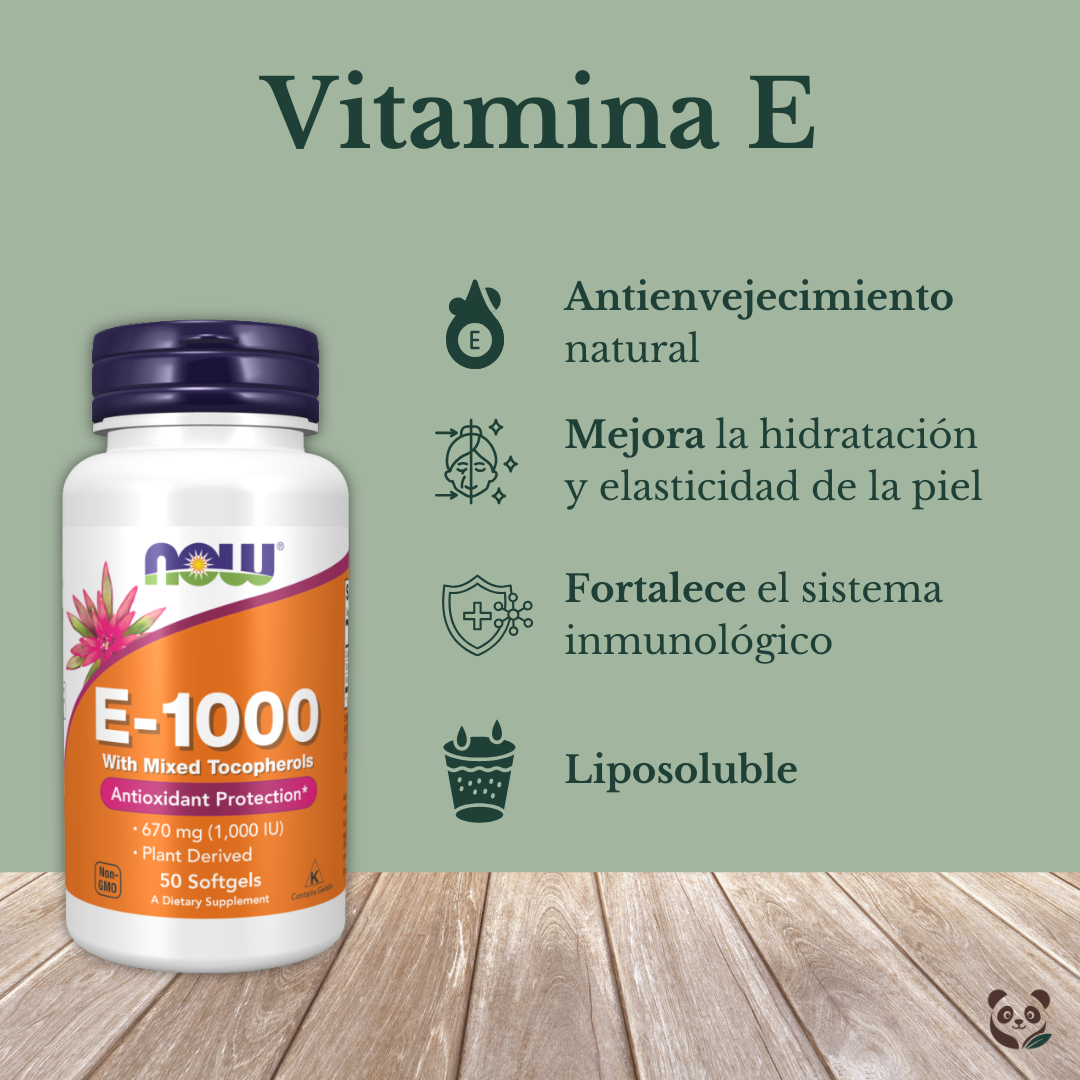 Vitamin E-1000 Tocoferoles Mixtos | Antioxidante Natural Now Foods